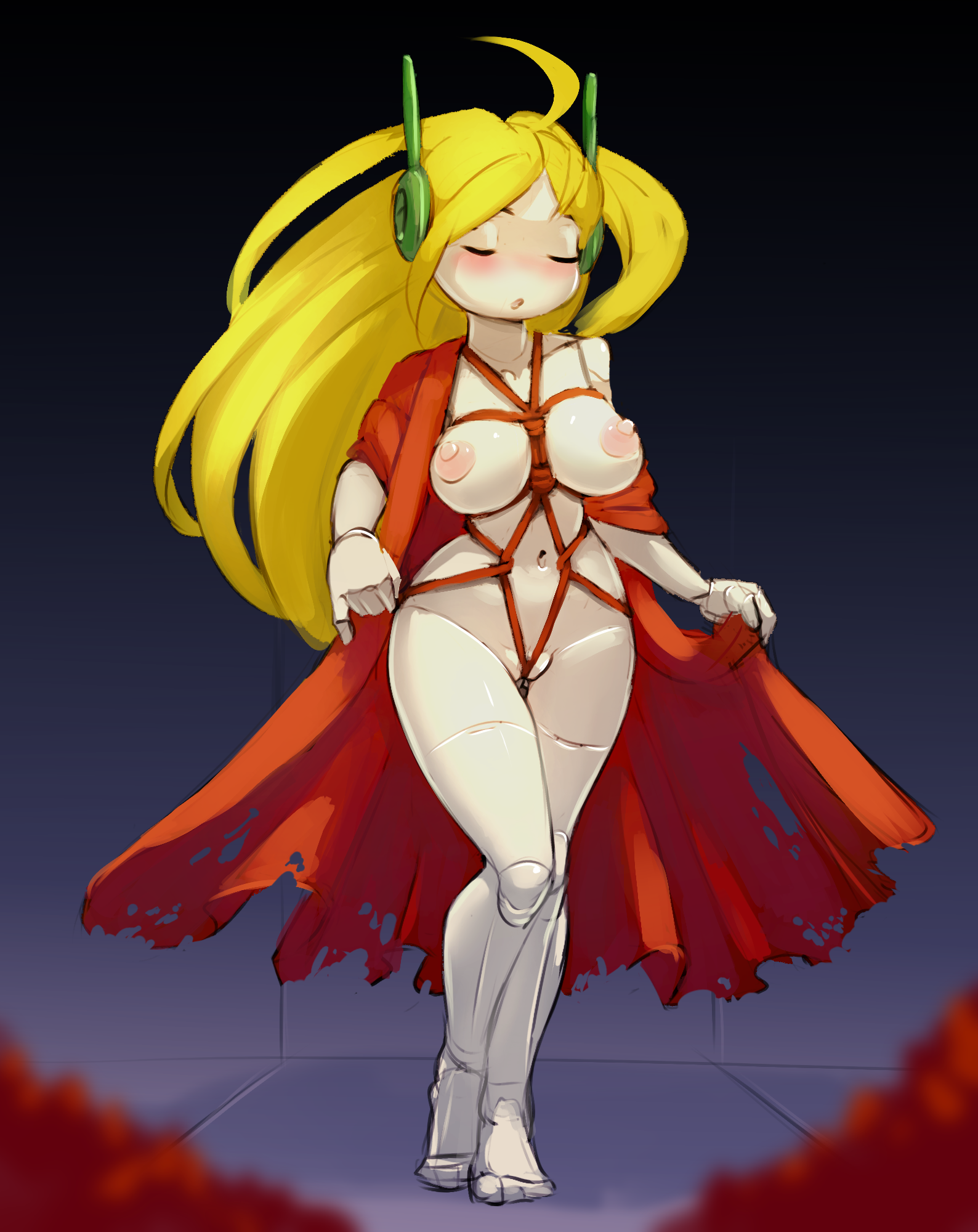 Хентай Большие сиськи,Роботы,робо-девочка,cave story,curly_brace,связывание, rule34