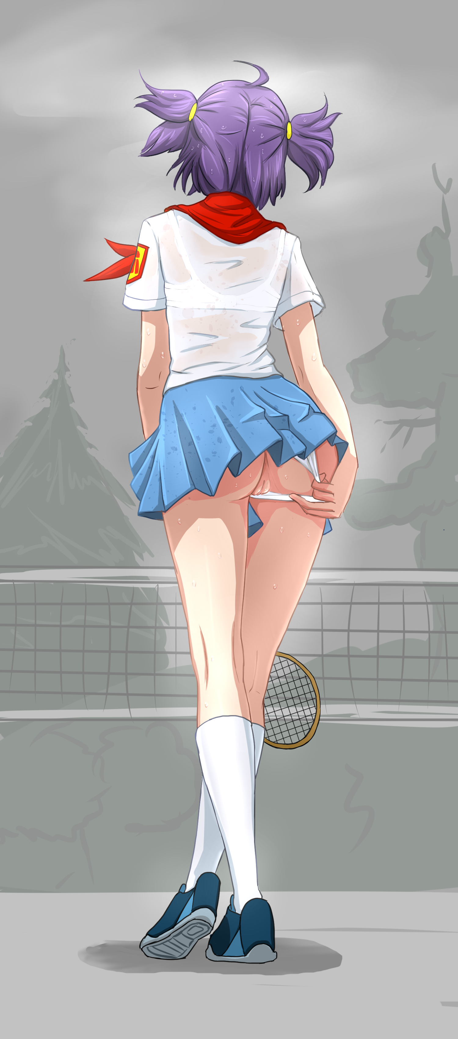 Хентай бесконечное_лето,Большая жопа,короткая стрижка,лена,трусики,чулки,юбочка,huyase, rule34