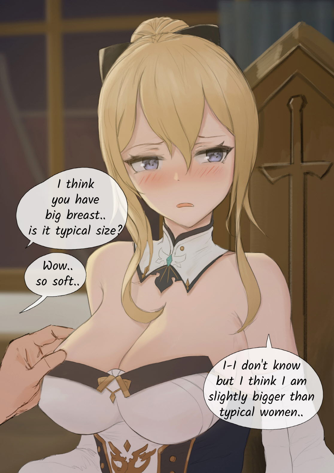 Хентай genshin impact,jean_gunnhildr,Большие сиськи,в одежде,комикс,трогает сиськи, rule34