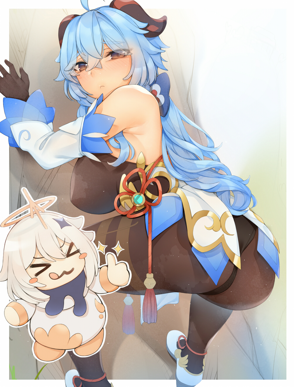 Хентай Большие сиськи,в одежде,genshin impact,комикс,колготки,ganyu,paimon, rule34