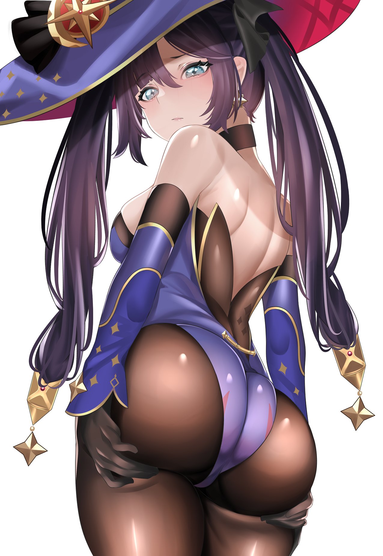 Хентай Большая жопа,в одежде,колготки,genshin impact,mona,держит_попку, rule34