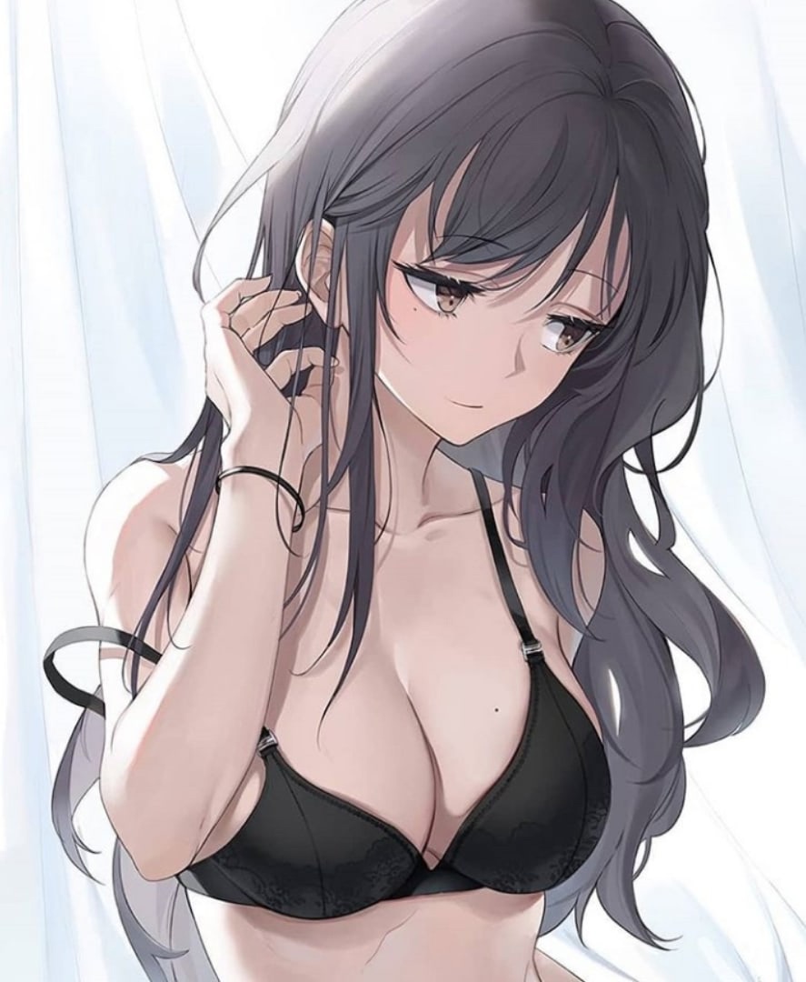 Хентай Аниме,милая,нижнее бельё,черноволосые,эротика,эстетика,стесняшка, rule34