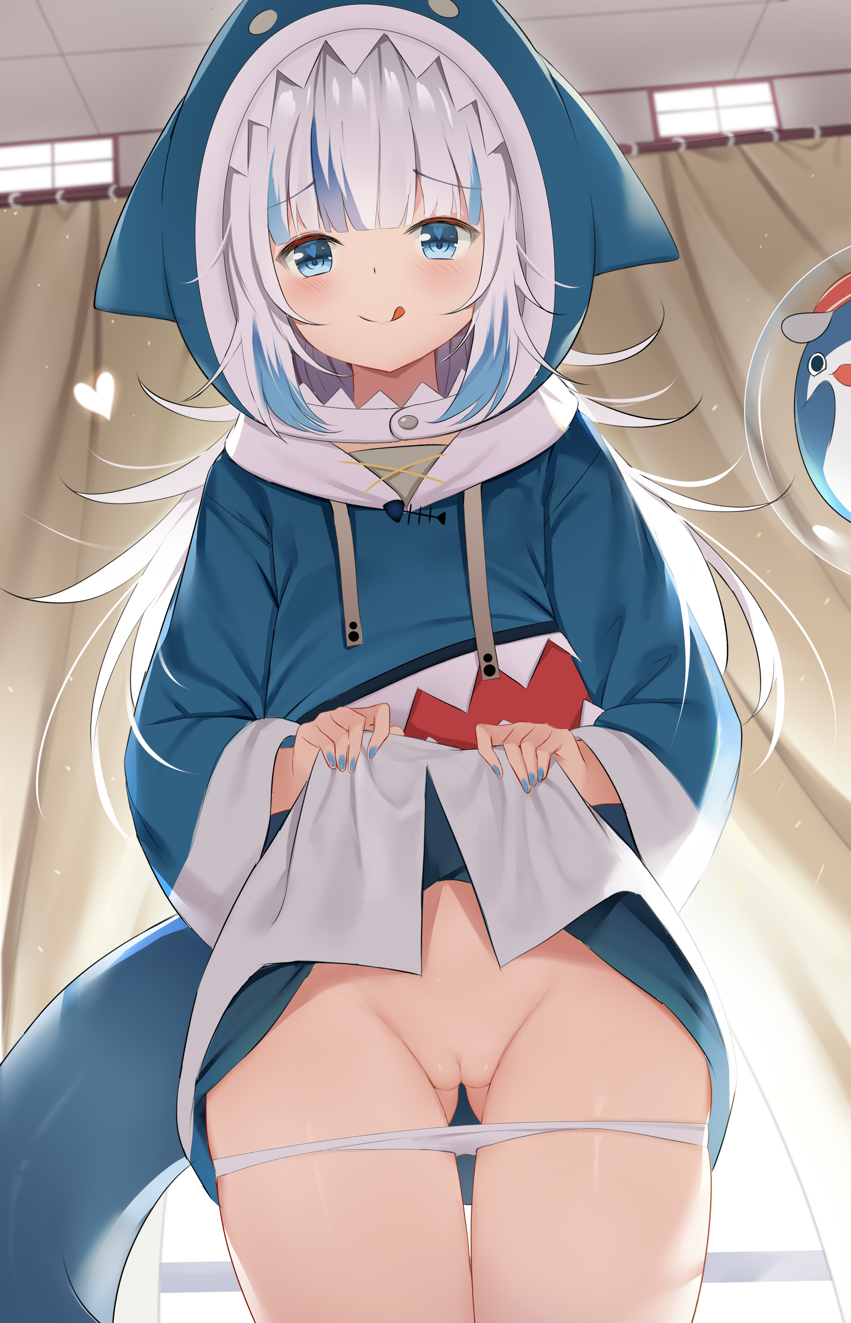 Хентай в одежде,пизда,маленькие сиськи,virtual_youtuber,hololive,gawr_gura, rule34