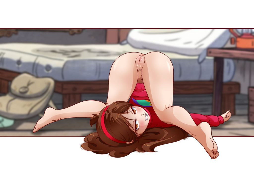 Хентай в одежде,длинные волосы,2d,ножки,без_трусиков,мэйбл_пайнс,гравити_фолз, rule34