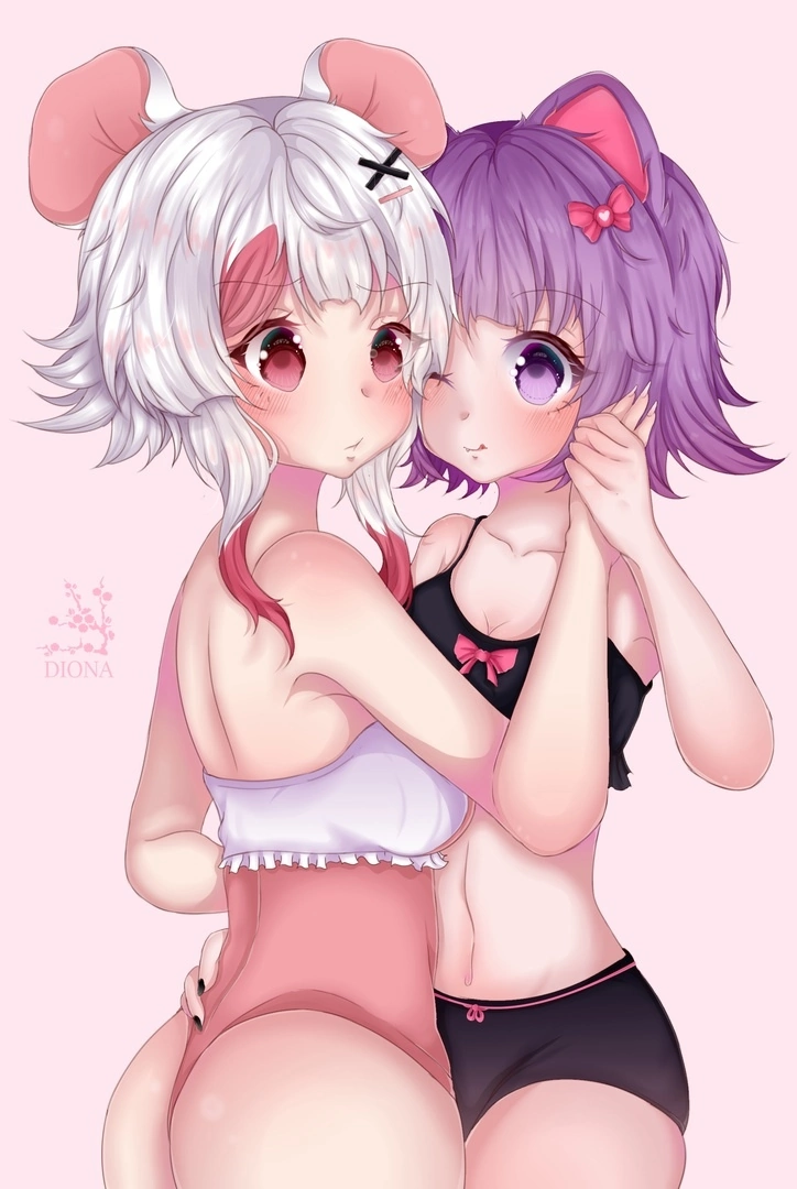 Хентай Большие сиськи,в одежде,короткая стрижка,масюня,мауси,нижнее бельё,стикеры_вконтакте,фиолетовые волосы,Большая жопа, rule34