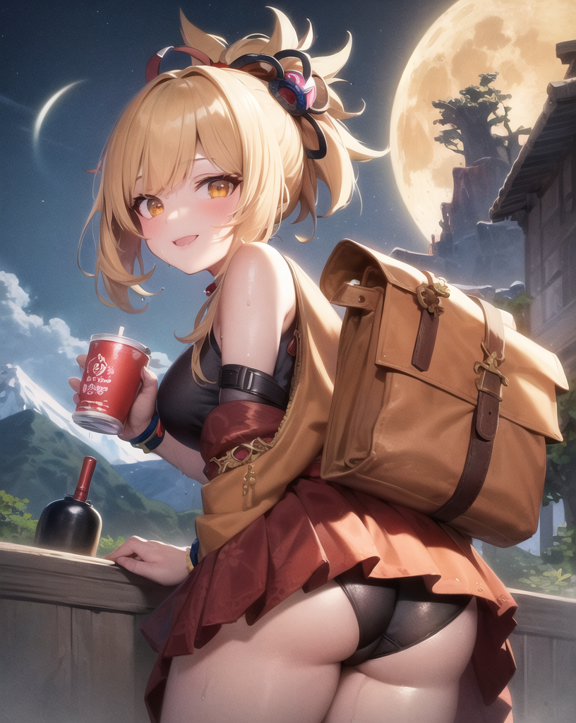 Хентай Большая жопа,genshin impact,трусики,юбочка,нейросеть,stable_diffusion,yoimiya, rule34