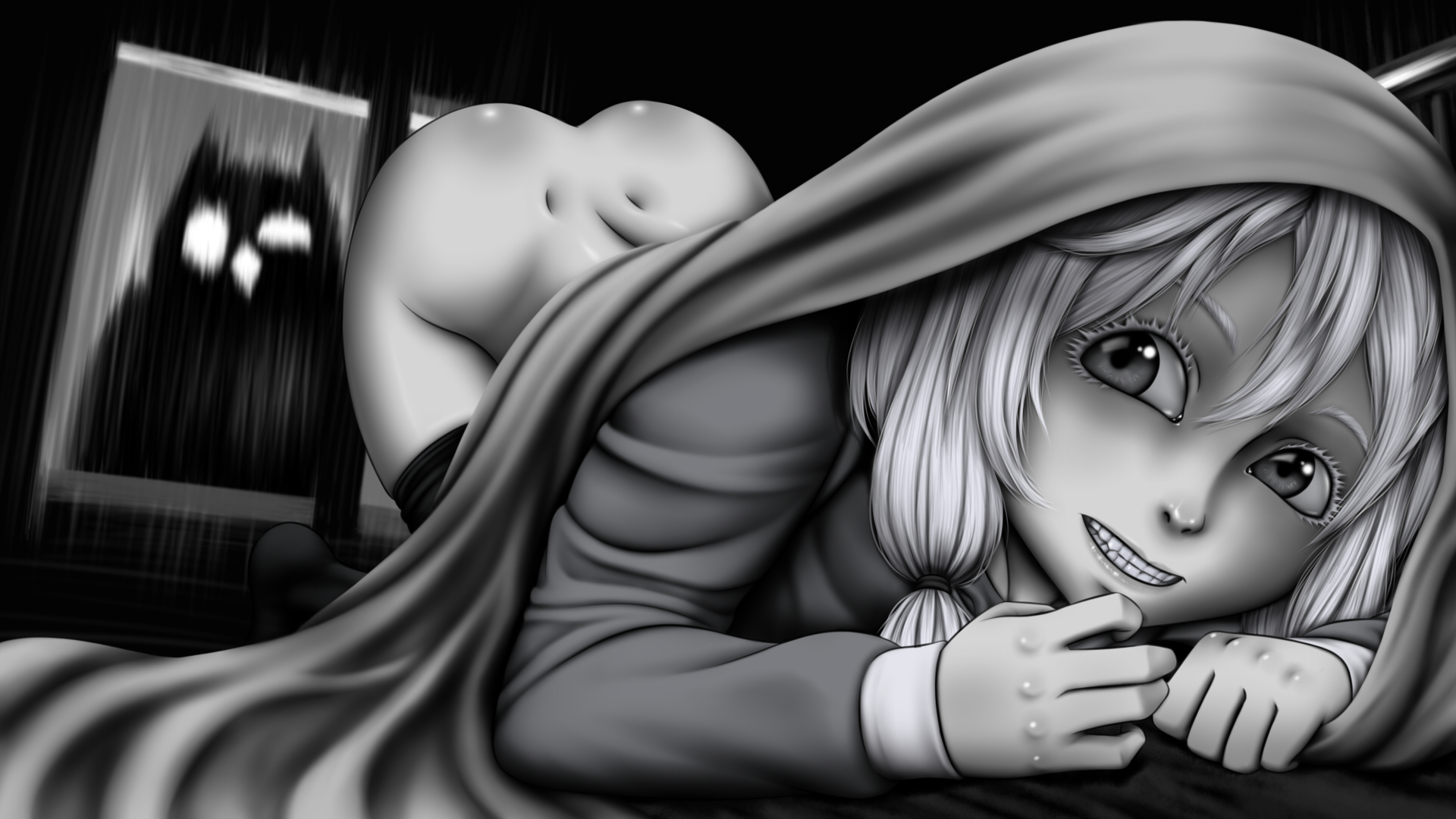 Хентай Большая жопа,длинные волосы,чб,tiny_bunny,оля_tiny_bunny,сова, rule34