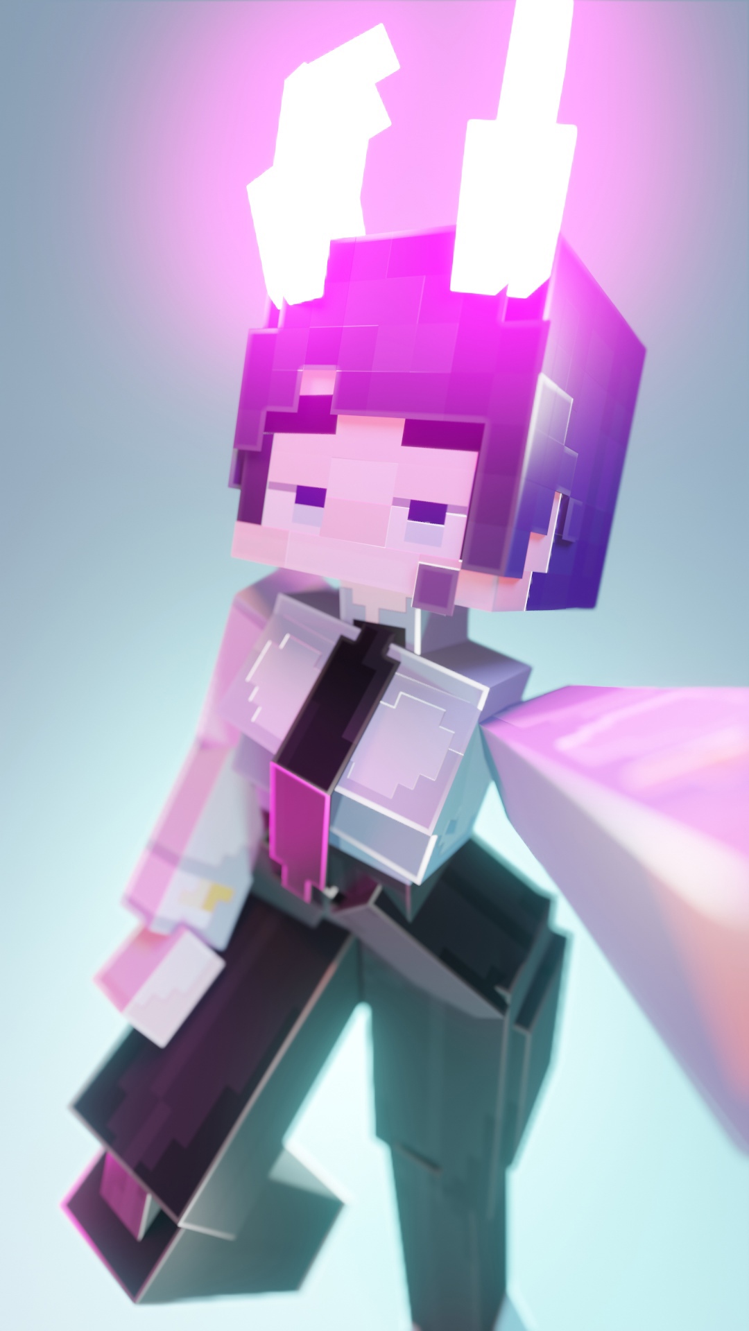 Хентай короткая стрижка,фиолетовые волосы,синие_глаза,рожки,3d,большие_ляжки,майнкрафт,оригинальный_персонаж,в_рубашке,суккуб,смотрит_на__зрителя,blender,1thekeks,duobin, rule34