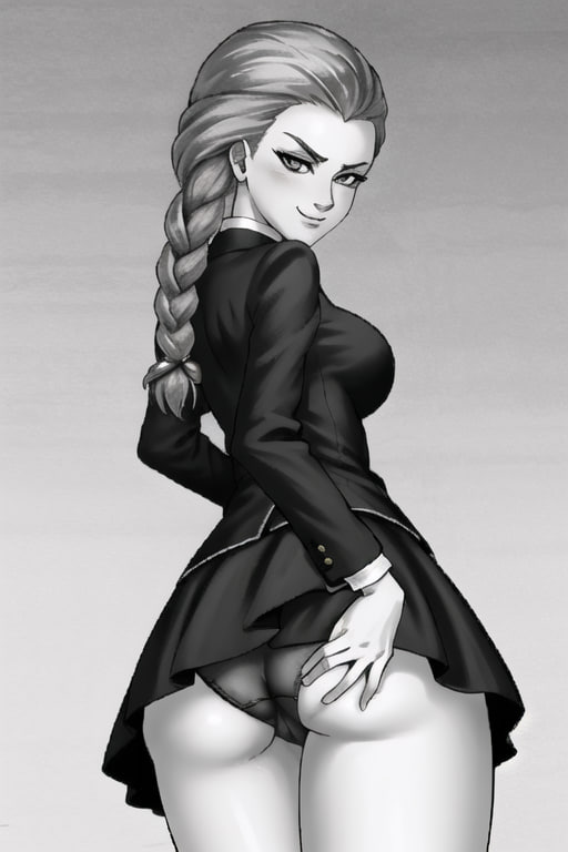 Хентай tiny_bunny,вид сзади,держит_попку,катя_tiny_bunny,трусики,юбочка,нейросеть,stable_diffusion, rule34