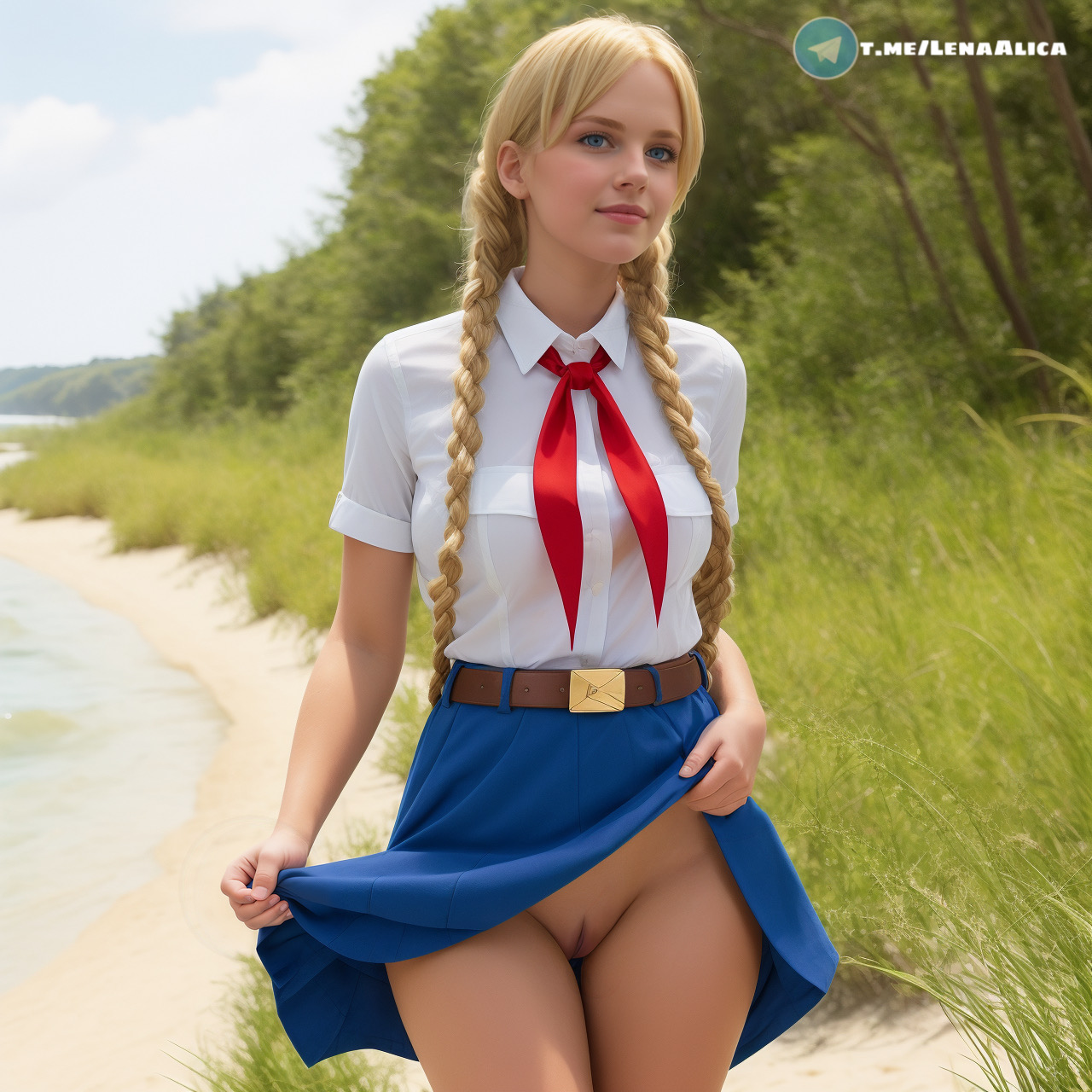 Хентай без_трусиков,бесконечное_лето,юбка,славя, rule34