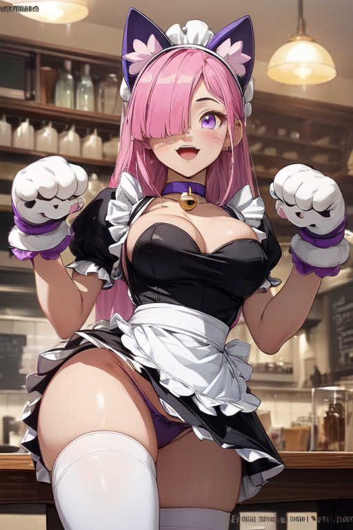 Хентай brawl stars,colette,горничные,юбочка,трусики,розовые волосы, rule34