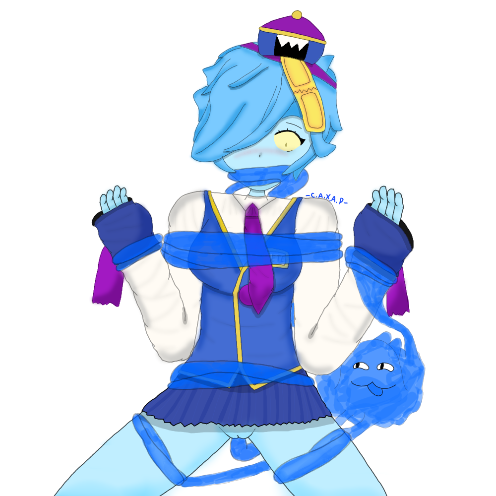 Хентай brawl stars,colette,tentacles,squeak,blue_skin,blue_hair,brawl_stars,collette,caxap, rule34