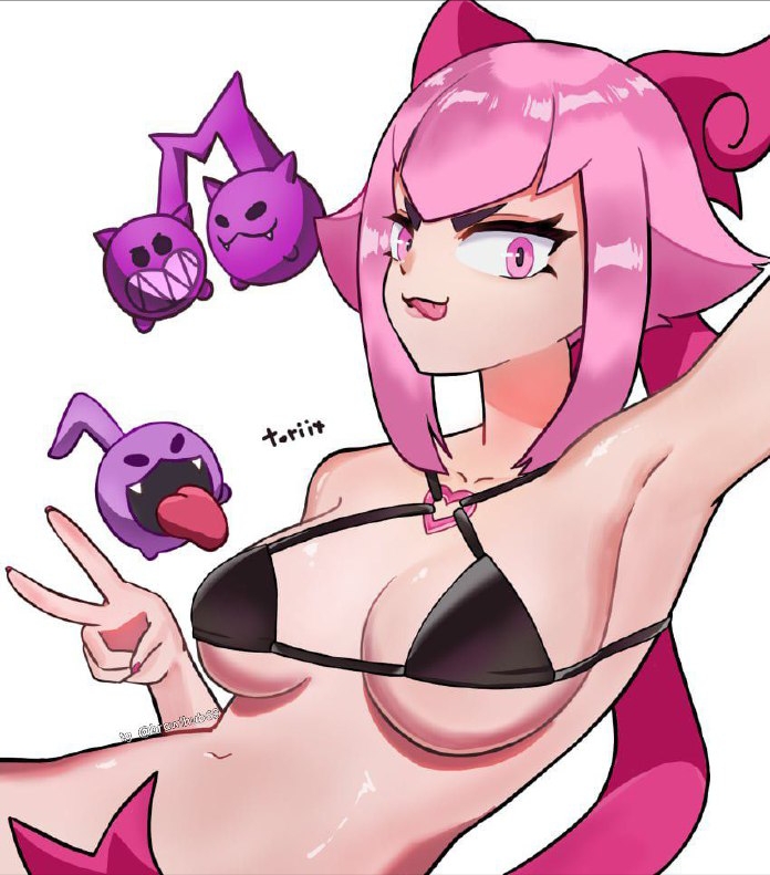 Хентай brawl stars,сиськи,melodie_brawlstars,смотрит_на__зрителя, rule34