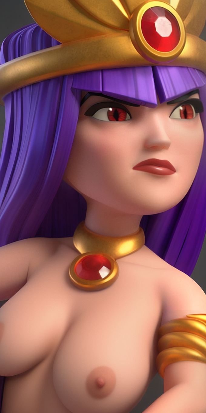 Хентай фиолетовые волосы,1girl,королева,королева_лучниц_cr,clash_of_clans,большая_грудь,королева_лучнич,корона,королева_джунглей, rule34