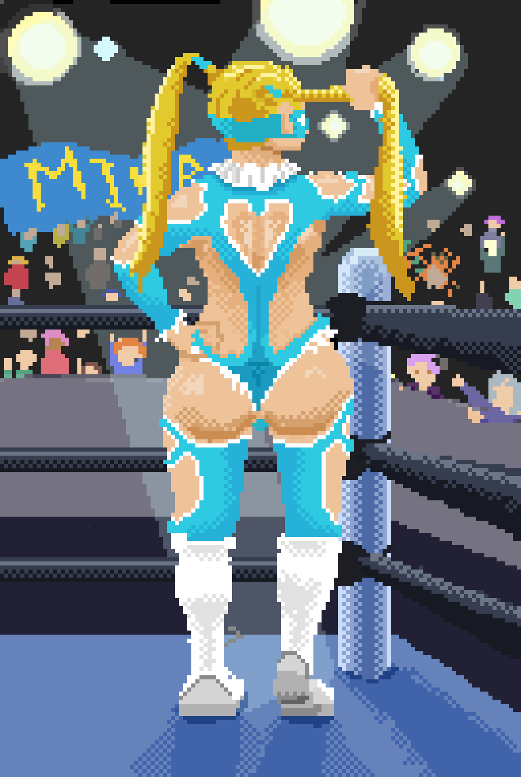 Хентай 2d,блондинка,1girl,безобидное,street_fighter,rainbow_mika,videogame, rule34