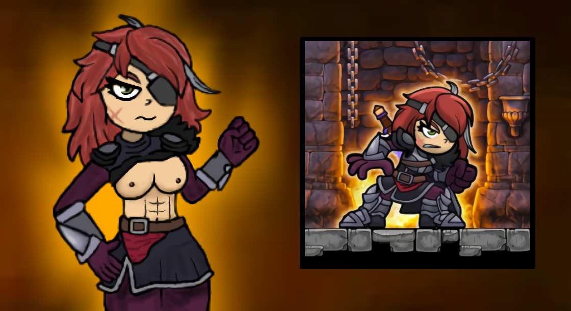 Хентай 2d,1girl,сиськи,рыжая,зеленоглазая,пресc,magic_rampage, rule34