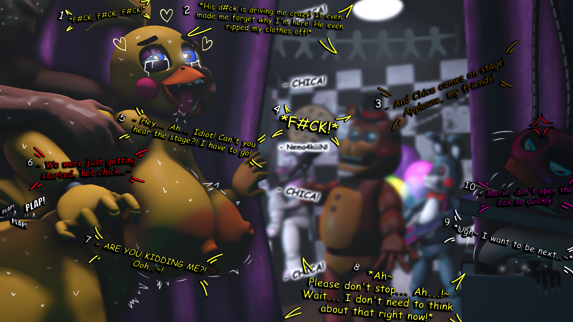 Хентай 1boy,1girl,3d,Большая жопа,Большие сиськи,чика_fnaf,big_ass,big_breast_toy_chica_fnaf2,five_nights_at_freddys,source_filmmaker, rule34