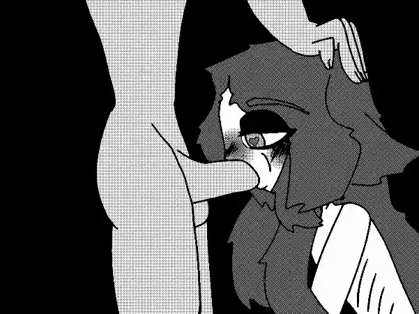 длинные волосы,минет,персонажу_есть_18!,фембой,худой,дрыщ_сосёт,